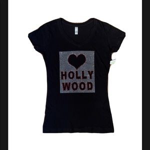 Next Level Womens Top Large Black Short Sleeve